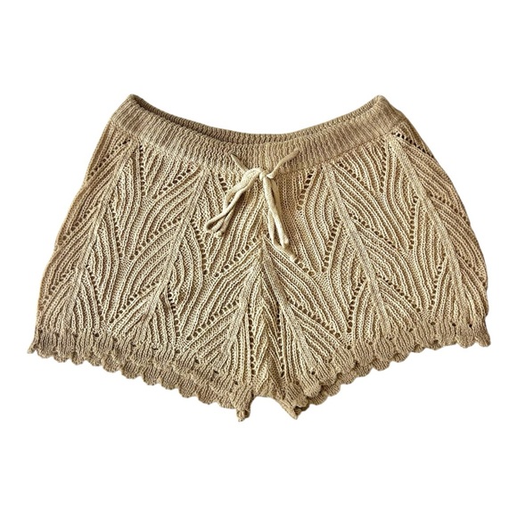 Other - Women’s Crochet Cover Up Shorts Hollow Out Tie Front - Medium